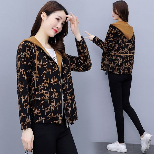 women's casual hooded et loose thin short middle-aged mother autumn coat fashion, Black;brown
women's casual hooded et loose thin short middle-aged mother autumn coat fashion, Black;brown