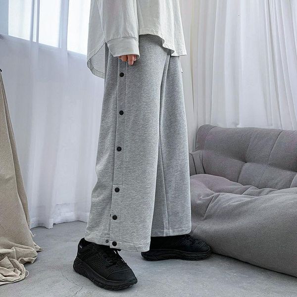 men's pants cotton wide-leg fashion joggers sweatpants men streetwear korean loose hip-hop button casual mens trousers, Black
men's pants cotton wide-leg fashion joggers sweatpants men streetwear korean loose hip-hop button casual mens trousers, Black