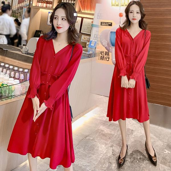 maternity dresses 6605# dress spring autumn long sleeve v neck loose stylish for pregnant women mom, White
maternity dresses 6605# dress spring autumn long sleeve v neck loose stylish for pregnant women mom, White