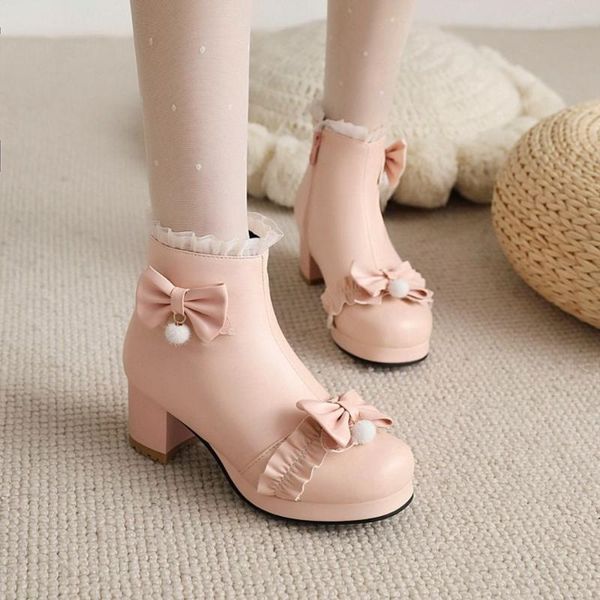 boots womens round toe bowknot ankle block heel warm winter shoes lace thick lolita mary jane girls 4colors plus size 2022, Black
boots womens round toe bowknot ankle block heel warm winter shoes lace thick lolita mary jane girls 4colors plus size 2022, Black