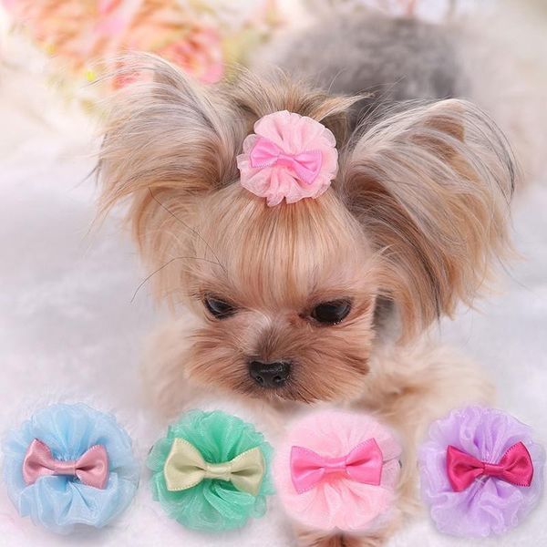 dog apparel 1 pc cute bow knot hair clips princess pet hairpin for cats dogs grooming accessories puppy