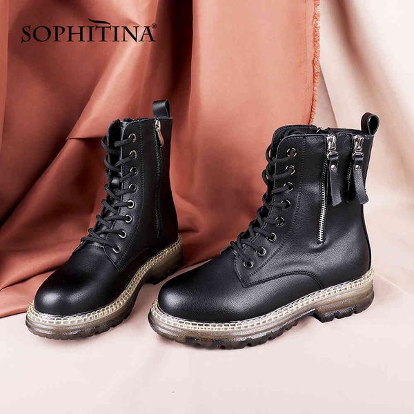 sophitina women's ankle boots with zipper platform non-slip cow leather comfort fashion winter women shoes wz01 210513, Black
sophitina women's ankle boots with zipper platform non-slip cow leather comfort fashion winter women shoes wz01 210513, Black