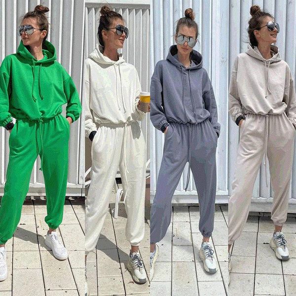 women's two piece pants autumn and winter 2021 leisure fashion street loose waist hooded sweater set sweat suits women matching sets, White
women's two piece pants autumn and winter 2021 leisure fashion street loose waist hooded sweater set sweat suits women matching sets, White