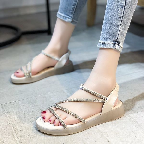 2021 Summer Footwear Ladies Sandals Rhinestones Womens Shoes Increasing Shoes Women Slippers Muffins Crystal Elastic Band, Beige
2021 Summer Footwear Ladies Sandals Rhinestones Womens Shoes Increasing Shoes Women Slippers Muffins Crystal Elastic Band, Beige