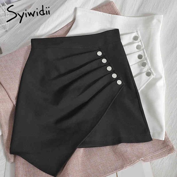 syiwidii breasted irregular pleated high waist white mini skirts women zipper a-line unicolor summer clothes korean fashion 210417, Black
syiwidii breasted irregular pleated high waist white mini skirts women zipper a-line unicolor summer clothes korean fashion 210417, Black