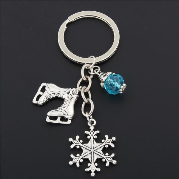 10pcSnow Keyring With Blue Bead Key Chain Keychain Jewelry Silver Color Ice Blades Charms Skates Pendant Winter Jewelry E1672
10pcSnow Keyring With Blue Bead Key Chain Keychain Jewelry Silver Color Ice Blades Charms Skates Pendant Winter Jewelry E1672