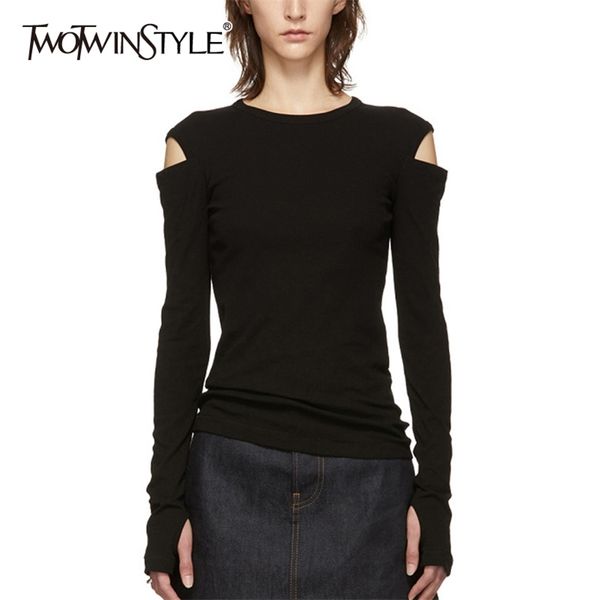 twotwinstyle casual women t-shirt o neck long sleeve hollow out off shoulder slim t shirt female fashion clothing tide 210330, White
twotwinstyle casual women t-shirt o neck long sleeve hollow out off shoulder slim t shirt female fashion clothing tide 210330, White