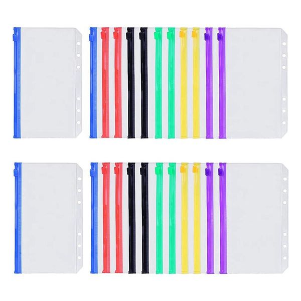 gift wrap 24pcs waterproof pvc binder pockets a6 size multicolor zipper cash envelopes for 6-ring notebook planner
gift wrap 24pcs waterproof pvc binder pockets a6 size multicolor zipper cash envelopes for 6-ring notebook planner