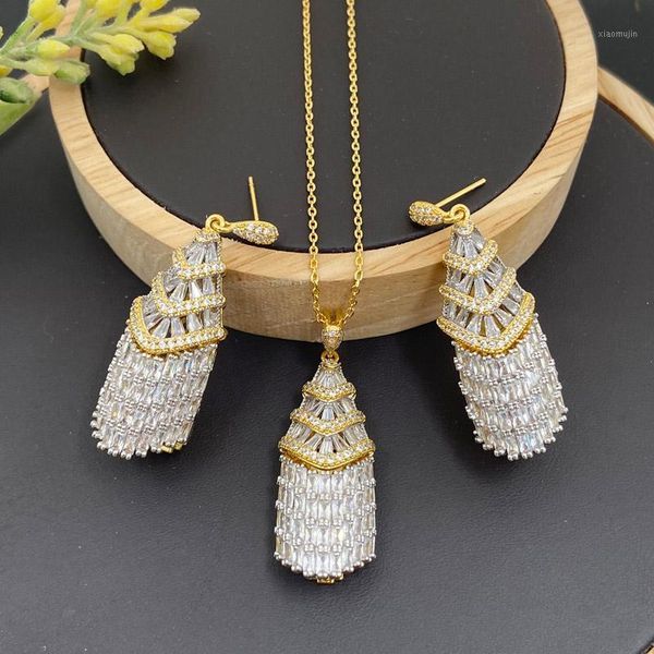 earrings & necklace vanifin fashion jewelry set distinctive bell zirconia micro pave with for women wedding banquet gifts, Silver
earrings & necklace vanifin fashion jewelry set distinctive bell zirconia micro pave with for women wedding banquet gifts, Silver