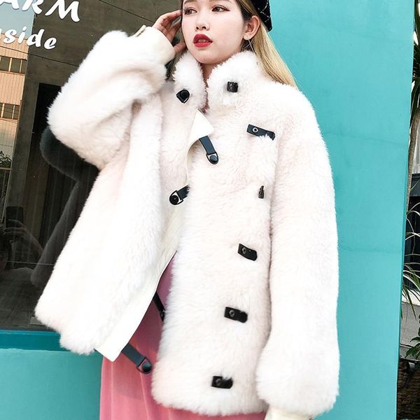 women's fur & faux winter real female coat jacket women clothes 2021 korean 100% sheep shearing coats vintage wool jackets hiver lw193, Black
women's fur & faux winter real female coat jacket women clothes 2021 korean 100% sheep shearing coats vintage wool jackets hiver lw193, Black