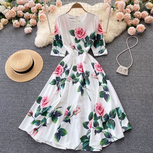 summer bohemian white floral midi dress for women vintage o-neck high waist a-line party robe female casual vestidos 2021 new, Black;gray
summer bohemian white floral midi dress for women vintage o-neck high waist a-line party robe female casual vestidos 2021 new, Black;gray