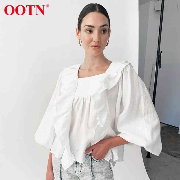 ootn three quarter lantern sleeve female ruffle women shirt cotton white blouse ladies square collar office shirt blouse 210413
ootn three quarter lantern sleeve female ruffle women shirt cotton white blouse ladies square collar office shirt blouse 210413