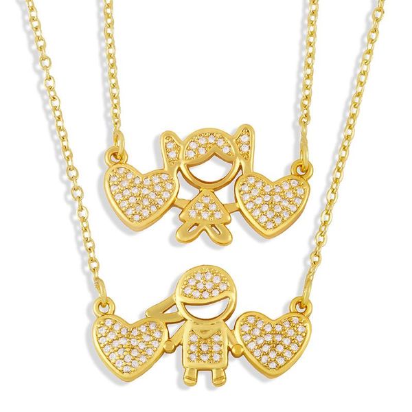 pendant necklaces flola gold chain copper cz boy and girl necklace white stone heart for women friendship family jewelry nkew23, Silver
pendant necklaces flola gold chain copper cz boy and girl necklace white stone heart for women friendship family jewelry nkew23, Silver