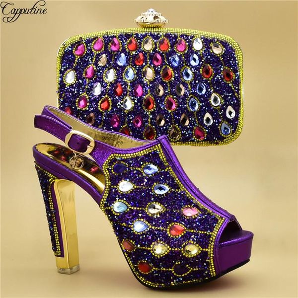 dress shoes amazing purple high heel sandal and evening handbag set with luxury stones for party 988-3 height 12cm, Black
dress shoes amazing purple high heel sandal and evening handbag set with luxury stones for party 988-3 height 12cm, Black