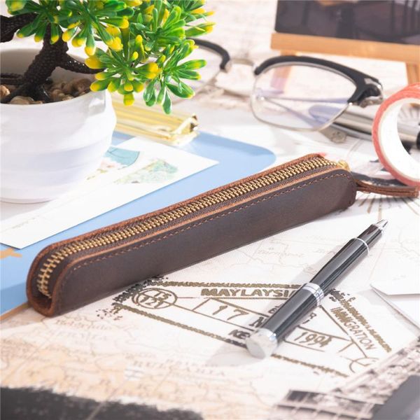 vintage genuine leather pencils case portable fountain pen bag protector for apple school supplies planner accessories pencil bags
vintage genuine leather pencils case portable fountain pen bag protector for apple school supplies planner accessories pencil bags