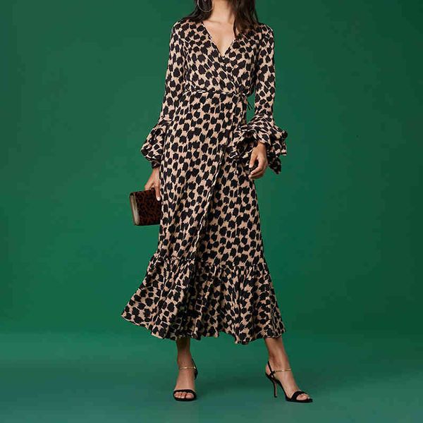 print elegant leopard dress for women v neck flare sleeve high waist dresses female autumn oversized fashion new, Black;gray
print elegant leopard dress for women v neck flare sleeve high waist dresses female autumn oversized fashion new, Black;gray