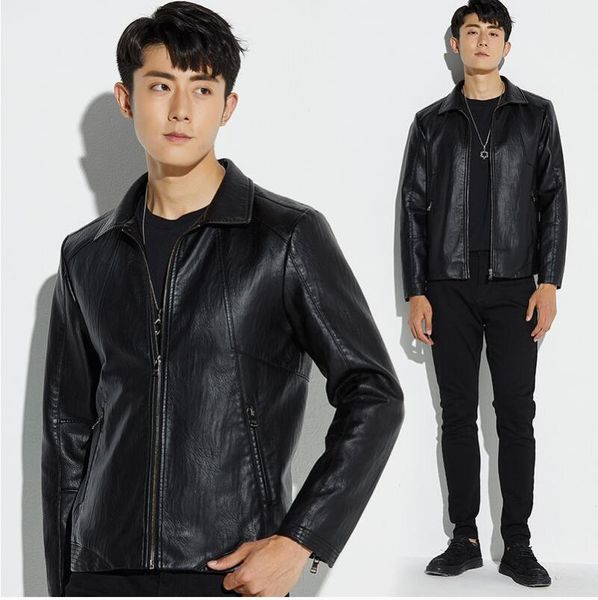 men's fur & faux 2021 male leather short slim clothing design turn down collar casual motorcycle jacket young men coat, Black
men's fur & faux 2021 male leather short slim clothing design turn down collar casual motorcycle jacket young men coat, Black