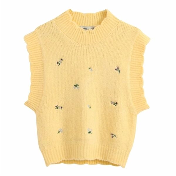 women fashion round collar flower embroidery yellow knitting sweater female casual pullovers chic leisure jumpers s251 210420, White;black
women fashion round collar flower embroidery yellow knitting sweater female casual pullovers chic leisure jumpers s251 210420, White;black