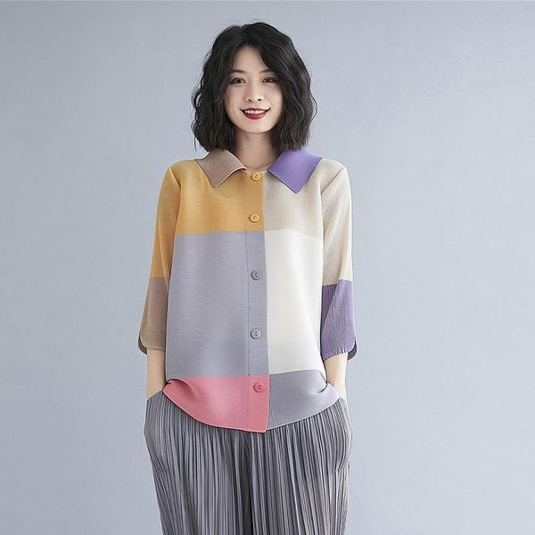 women's blouses & shirts miyakpleated fashion women loose large size 3/4 sleeve female tide, White
women's blouses & shirts miyakpleated fashion women loose large size 3/4 sleeve female tide, White