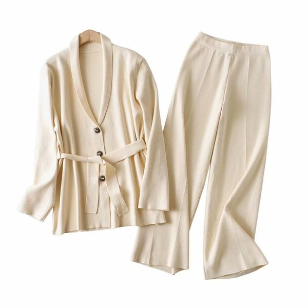 women's tracksuits 2021 two piece set women knit cardigan long sleeve sweater coat + wide leg pants sets elegant v-neck jacket trousers, Gray
women's tracksuits 2021 two piece set women knit cardigan long sleeve sweater coat + wide leg pants sets elegant v-neck jacket trousers, Gray