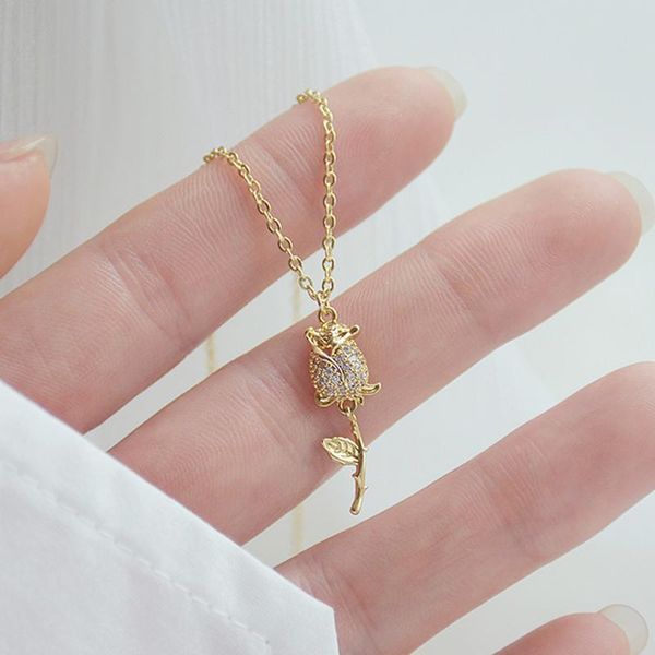 chains korea fashion jewelry exquisite copper inlaid zircon golden tulip pendant necklace elegant women clavicle, Silver
chains korea fashion jewelry exquisite copper inlaid zircon golden tulip pendant necklace elegant women clavicle, Silver