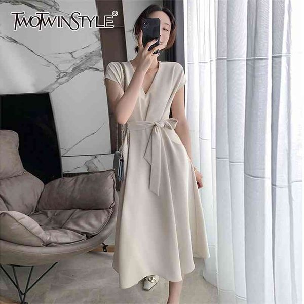 white elegant dress for women v neck short sleeve high waist sashes solid mid dresses females summer style 210520, Black;gray
white elegant dress for women v neck short sleeve high waist sashes solid mid dresses females summer style 210520, Black;gray