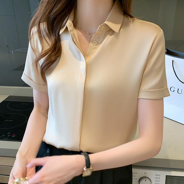 women's blouses & shirts 2021 summer short sleeve women chiffon shirt fashion casual turn down collar solid color office lady blouse, White
women's blouses & shirts 2021 summer short sleeve women chiffon shirt fashion casual turn down collar solid color office lady blouse, White