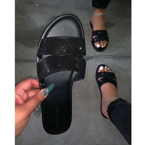 slippers 2021 women's summer flat handmade rhinestone bling woman shoes open toes outdoor beach sandals plus size, Black
slippers 2021 women's summer flat handmade rhinestone bling woman shoes open toes outdoor beach sandals plus size, Black