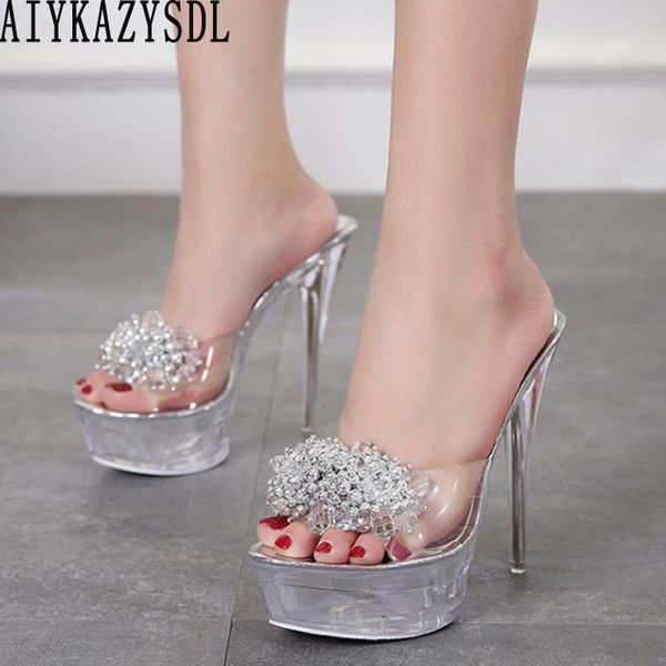 women ultra very high heel summer crystal sandals platform transparent string bead mules slides 35-41, Black
women ultra very high heel summer crystal sandals platform transparent string bead mules slides 35-41, Black