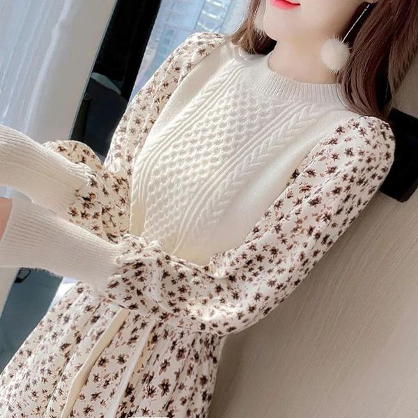 casual dresses floral print dress woman vintage knitted sweater patchwork winter midi for women 2021 korean long sleeve clothes, Black;gray
casual dresses floral print dress woman vintage knitted sweater patchwork winter midi for women 2021 korean long sleeve clothes, Black;gray