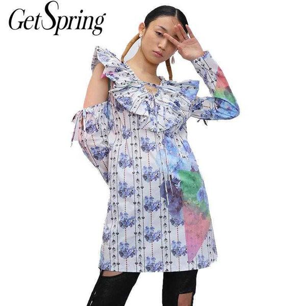 getspring women blouse retro print pleated ruffle shirts lace up long sleeve shirt fashion ladies blouses 210601, White
getspring women blouse retro print pleated ruffle shirts lace up long sleeve shirt fashion ladies blouses 210601, White