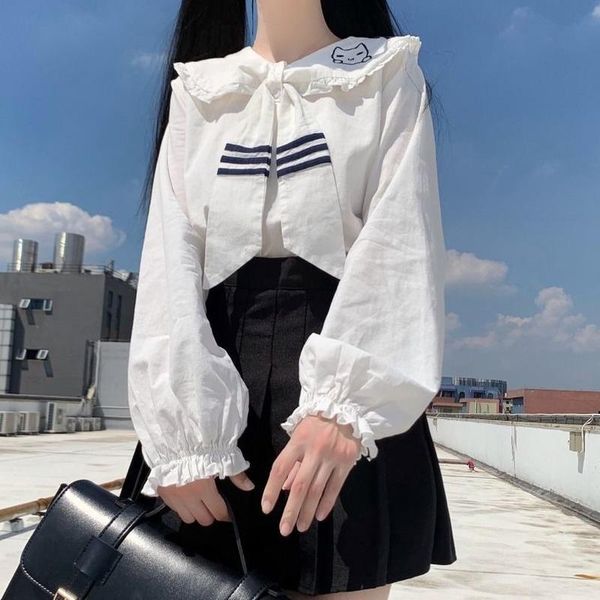 women's blouses & shirts houzhou kawaii shirt soft girl harajuku beautiful puff sleeve blouse teenage sailor collar japan style student, White
women's blouses & shirts houzhou kawaii shirt soft girl harajuku beautiful puff sleeve blouse teenage sailor collar japan style student, White