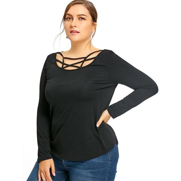 women's t-shirt wipalo women plus size long sleeve front criss cross neck female solid casual loose ladies spring autumn tee, White
women's t-shirt wipalo women plus size long sleeve front criss cross neck female solid casual loose ladies spring autumn tee, White