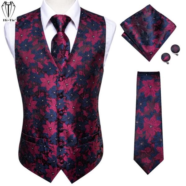 men's vests hi-tie silk mens suit blue red floral 4pc jacquard waistcoat men vest necktie hanky cufflinks set for dress wedding party, Black;white
men's vests hi-tie silk mens suit blue red floral 4pc jacquard waistcoat men vest necktie hanky cufflinks set for dress wedding party, Black;white