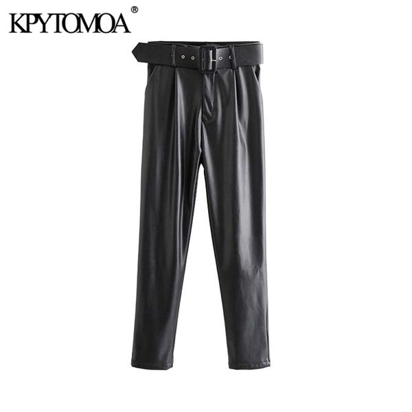 stylish faux pu leather with belt pants women fashion zipper fly side pockets female trousers chic pantalones mujer 210420, Black;white
stylish faux pu leather with belt pants women fashion zipper fly side pockets female trousers chic pantalones mujer 210420, Black;white