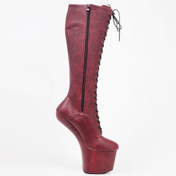 snake skin print pu heel platform lace up knee high boots stripper exotic pole dancing, Black;white
snake skin print pu heel platform lace up knee high boots stripper exotic pole dancing, Black;white