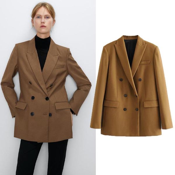 women elegant long sleeve double breasted blazer jacket casual solid female chic lady office suit outwear coat women's suits & blazers, White;black
women elegant long sleeve double breasted blazer jacket casual solid female chic lady office suit outwear coat women's suits & blazers, White;black