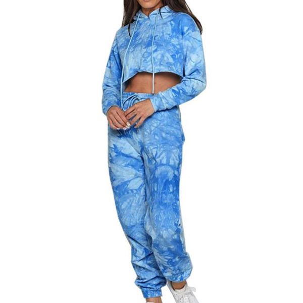 women's two piece pants womens long sleeve tie dye trucksuit cropped hooded elasit waist sweatpants conjuntos de mujer, White
women's two piece pants womens long sleeve tie dye trucksuit cropped hooded elasit waist sweatpants conjuntos de mujer, White