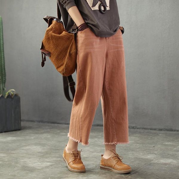 women's jeans spring women retro loose denim pants elastic waist pocket scratched solid color casual ladies blended trousers 2021, Blue
women's jeans spring women retro loose denim pants elastic waist pocket scratched solid color casual ladies blended trousers 2021, Blue
