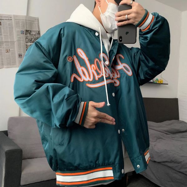 new jaet women and men spring cool baseball uniform western preppy style stand-up collar coat loose motorcycle jaet pilot, Black;brown
new jaet women and men spring cool baseball uniform western preppy style stand-up collar coat loose motorcycle jaet pilot, Black;brown