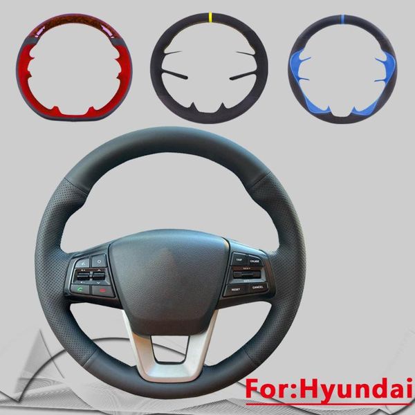 steering wheel covers customized diy car cover for ix25 2014 2021 creta black artificial suede leather wrap
steering wheel covers customized diy car cover for ix25 2014 2021 creta black artificial suede leather wrap