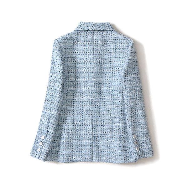 tweed vintage frayed plaid blue color long sleeve pockets women blazers and jackets outerwear casual casaco femme women's suits &, White;black
tweed vintage frayed plaid blue color long sleeve pockets women blazers and jackets outerwear casual casaco femme women's suits &, White;black