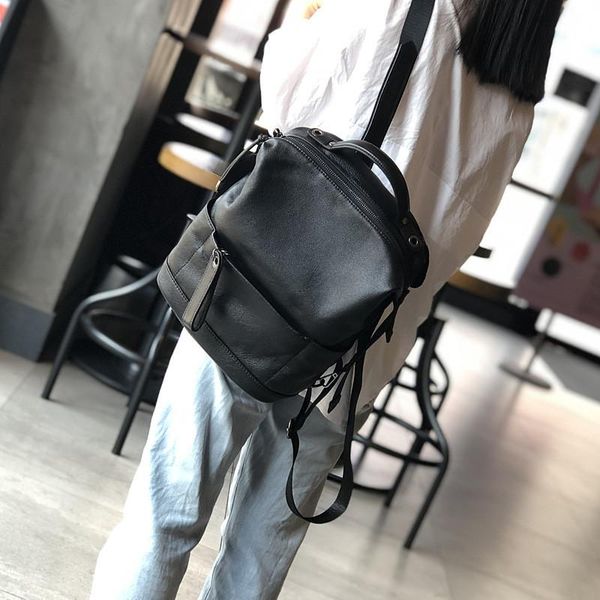simple casual natural genuine leather lady bookbag daily travel large capacity backpack black small school bag style
simple casual natural genuine leather lady bookbag daily travel large capacity backpack black small school bag style