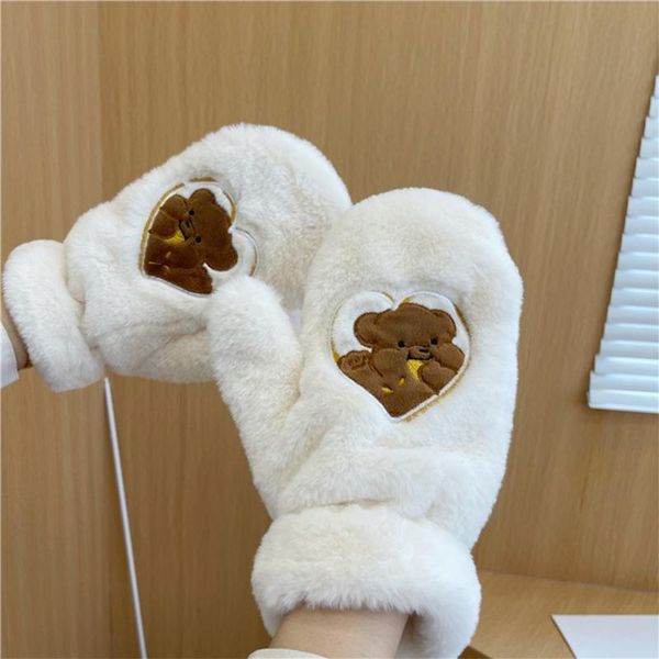 five fingers gloves animals bear pattern warm full finger cute winter riding fuzzy plush for women girls, Blue;gray
five fingers gloves animals bear pattern warm full finger cute winter riding fuzzy plush for women girls, Blue;gray