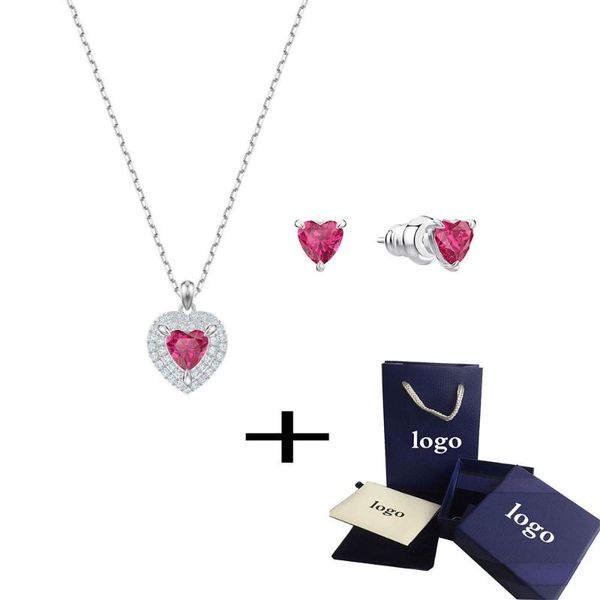 earrings & necklace 2021 fashion one suit original shiny heart-shaped red crystal female clavicle set to send wife lover jewelry gift, Silver
earrings & necklace 2021 fashion one suit original shiny heart-shaped red crystal female clavicle set to send wife lover jewelry gift, Silver