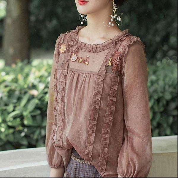 spring autumn style chiffon womens shirts o neck ruffles solid color long sleeve korean casual df3929, White
spring autumn style chiffon womens shirts o neck ruffles solid color long sleeve korean casual df3929, White