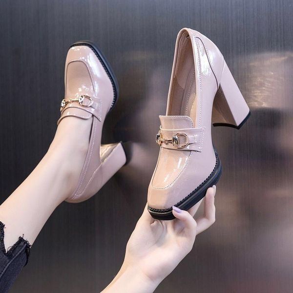 dress shoes women's high-heeled autumn all-match thick-heeled square toe small leather british style deep mouth single, Black
dress shoes women's high-heeled autumn all-match thick-heeled square toe small leather british style deep mouth single, Black
