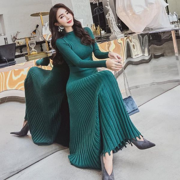 casual dresses 2021 women slim knitting dress autumn winter long sleeve pleated a line high waist knitted sweater, Black;gray
casual dresses 2021 women slim knitting dress autumn winter long sleeve pleated a line high waist knitted sweater, Black;gray