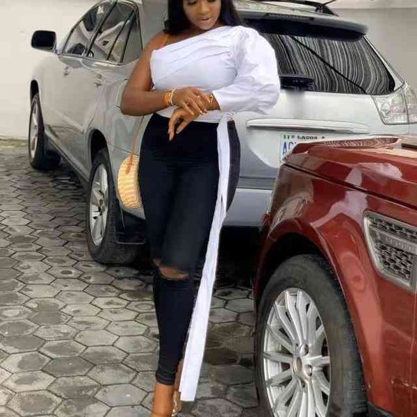 women's knits & tees women white one shoulder blouses shirts backless summer elegant office ladies work wear african nig
women's knits & tees women white one shoulder blouses shirts backless summer elegant office ladies work wear african nig