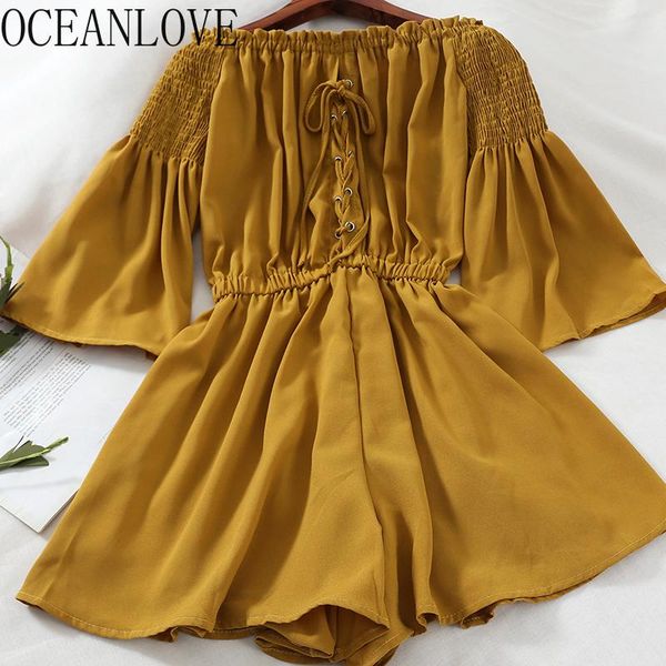 women's jumpsuits & rompers oceanlove solid bandgae women off shoulder high waist ins bodysuit fashion 2021 summer playsuit korean 1467, Black;white
women's jumpsuits & rompers oceanlove solid bandgae women off shoulder high waist ins bodysuit fashion 2021 summer playsuit korean 1467, Black;white